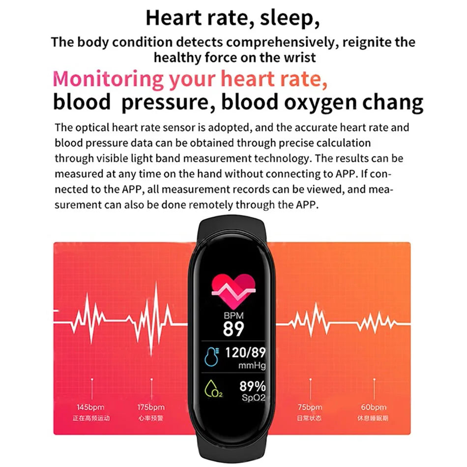 FitFanatic Smart Watch Men Women Fitness Smart Bracelet