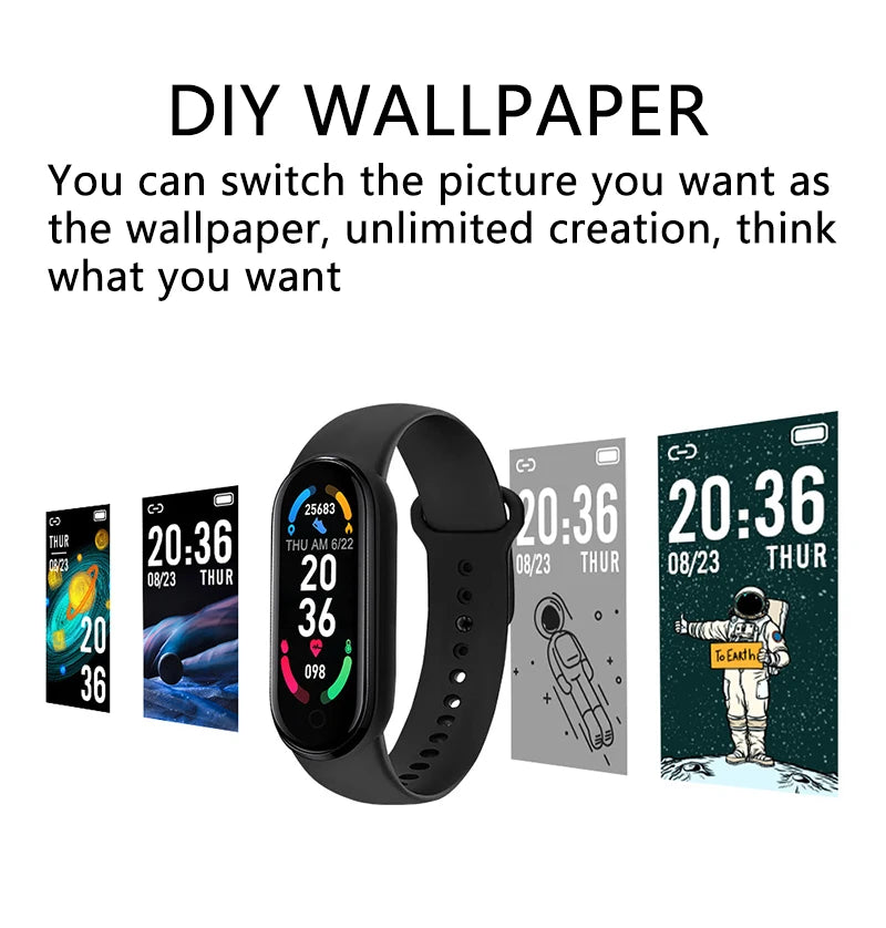 FitFanatic Smart Watch Men Women Fitness Smart Bracelet